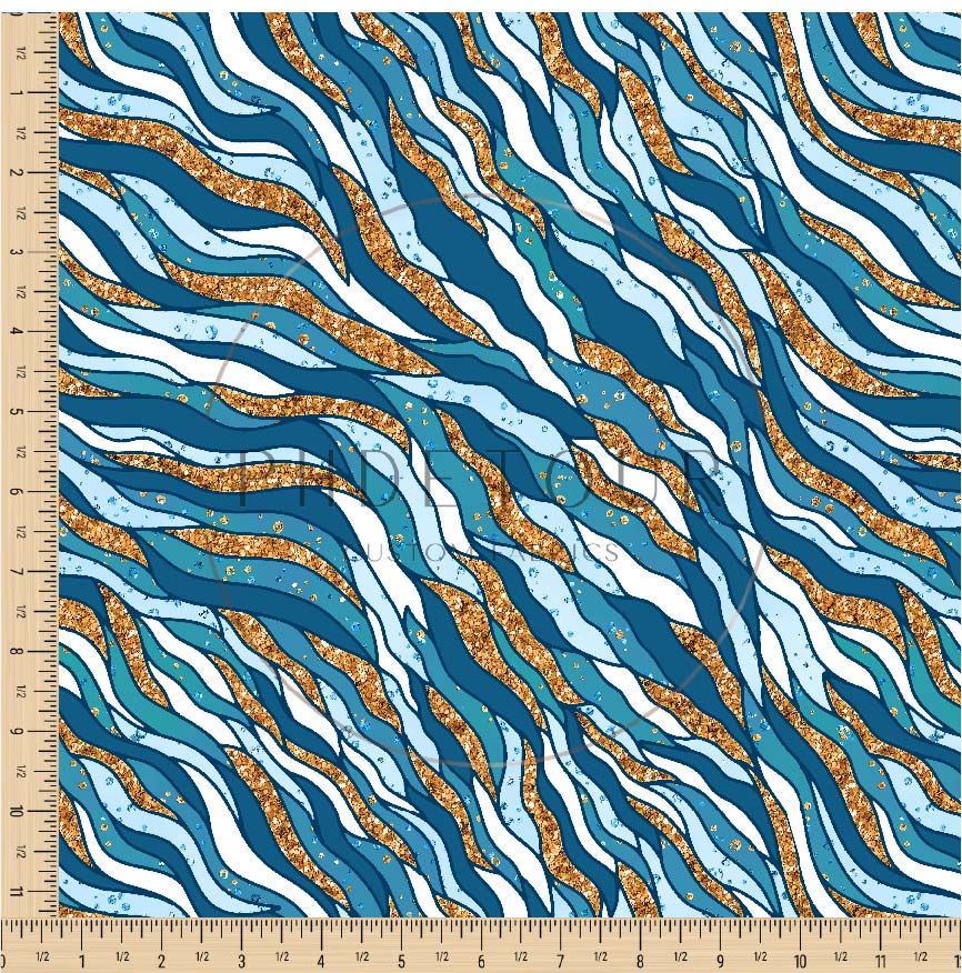 PREORDER - Blue Glitter Zebra Stripes - 0131 - Choose Your Base