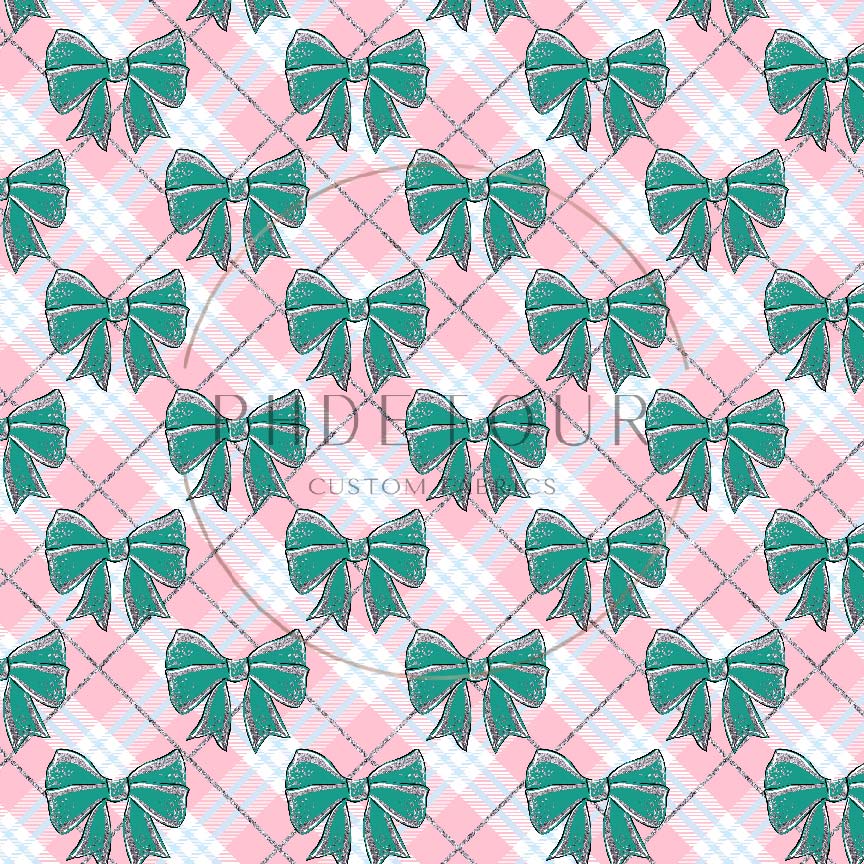 PREORDER - Bows on Pink Plaid - 0157 - Choose Your Base
