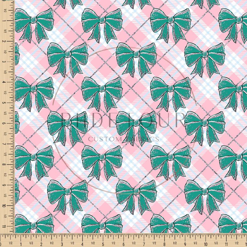 PREORDER - Bows on Pink Plaid - 0157 - Choose Your Base