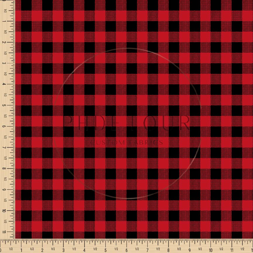 PREORDER - Buffalo Plaid - Bright Red - 0163 - Choose Your Base