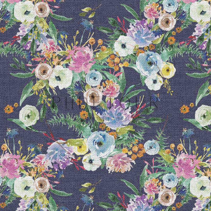 PREORDER - Burlap Garden Frenzy - Navy - 0179 - Choose Your Base