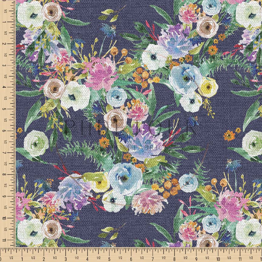 PREORDER - Burlap Garden Frenzy - Navy - 0179 - Choose Your Base