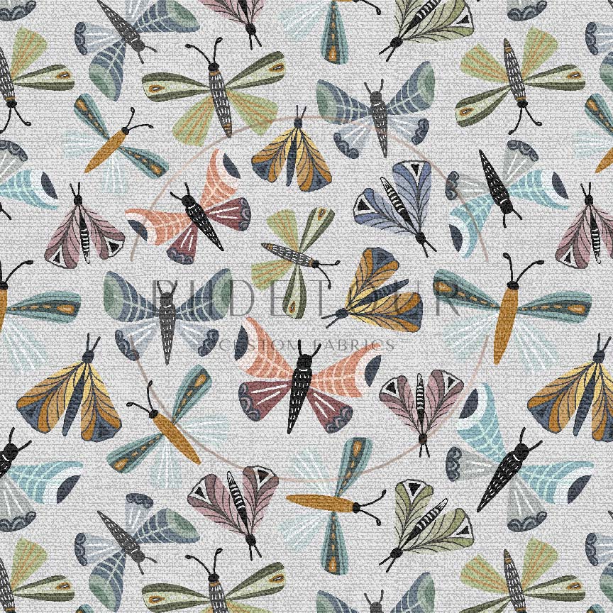 PREORDER - Burlap Moths on Fog - 0182 - Choose Your Base