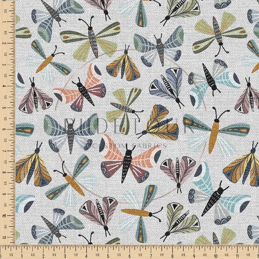 PREORDER - Burlap Moths on Fog - 0182 - Choose Your Base