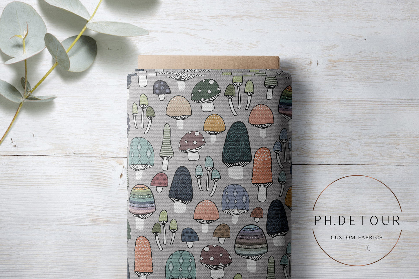 PREORDER - Burlap Mushrooms on Cement - 0190 - Choose Your Base