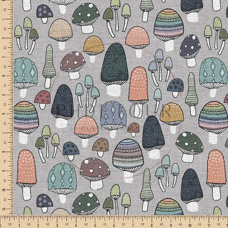 PREORDER - Burlap Mushrooms on Cement - 0190 - Choose Your Base