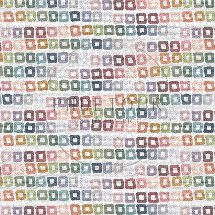 PREORDER - Burlap Rainbow Squares on White - 0194 - Choose Your Base