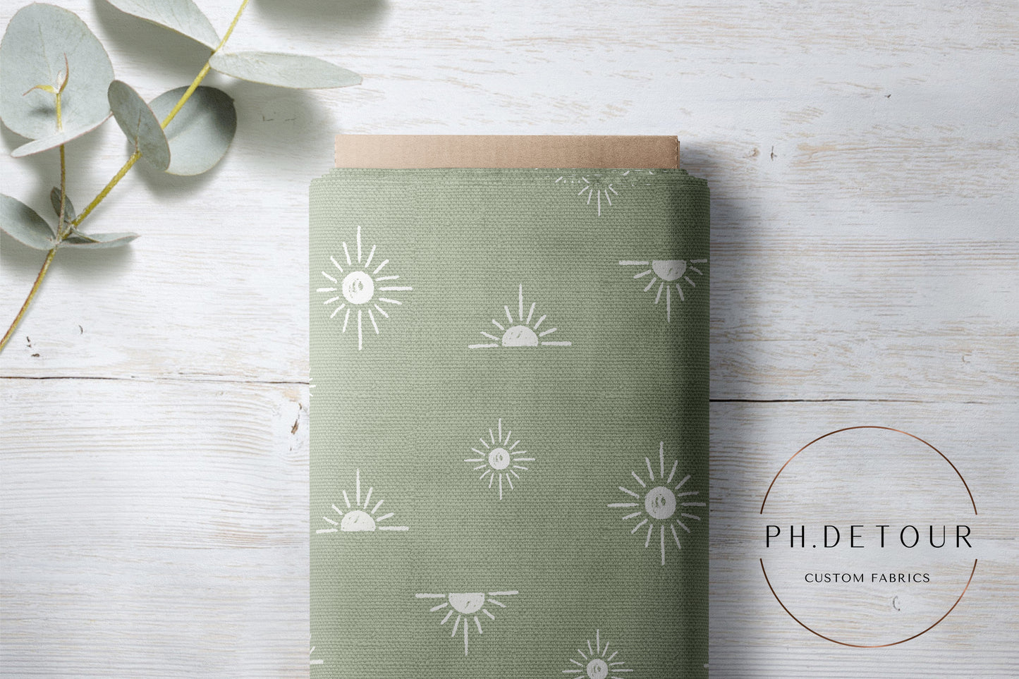 PREORDER - Burlap Simple Suns on Sage - 0203 - Choose Your Base