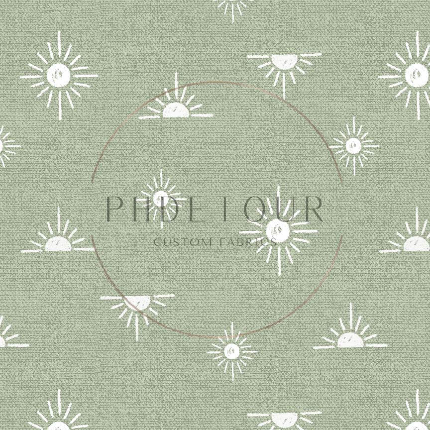 PREORDER - Burlap Simple Suns on Sage - 0203 - Choose Your Base