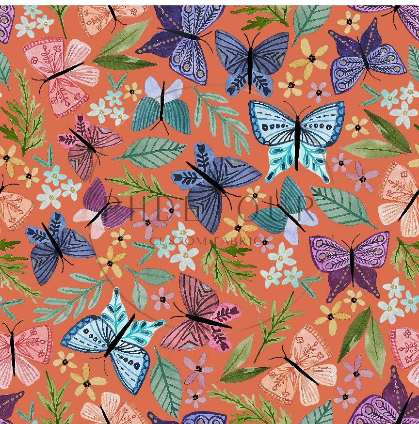 PREORDER - Butterfly Toss on Apricot - 0220 - Choose Your Base