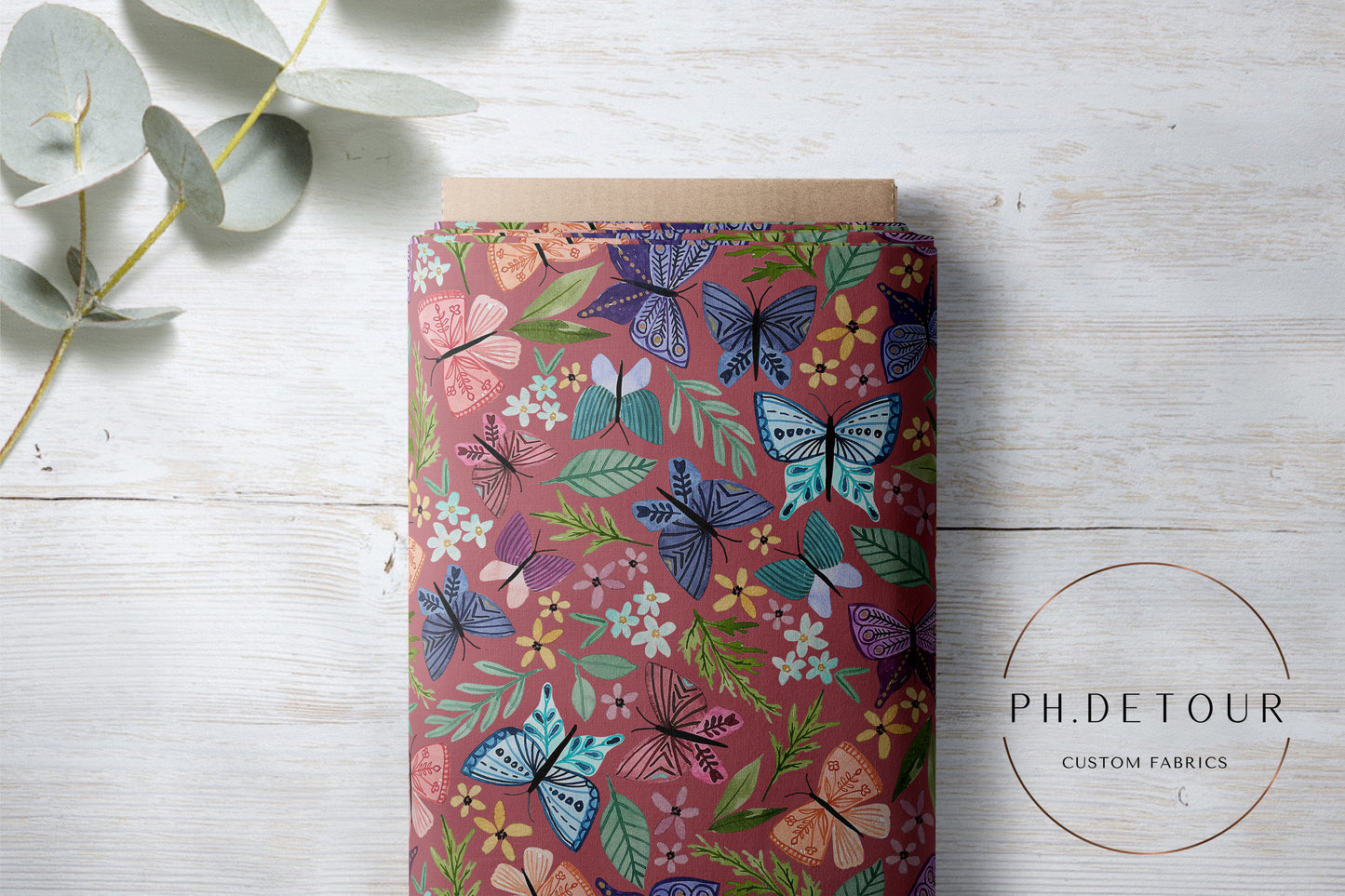 PREORDER - Butterfly Toss on Mauve - 0243 - Choose Your Base