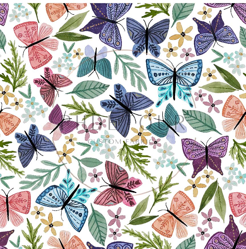 PREORDER - Butterfly Toss on White - 0270 - Choose Your Base