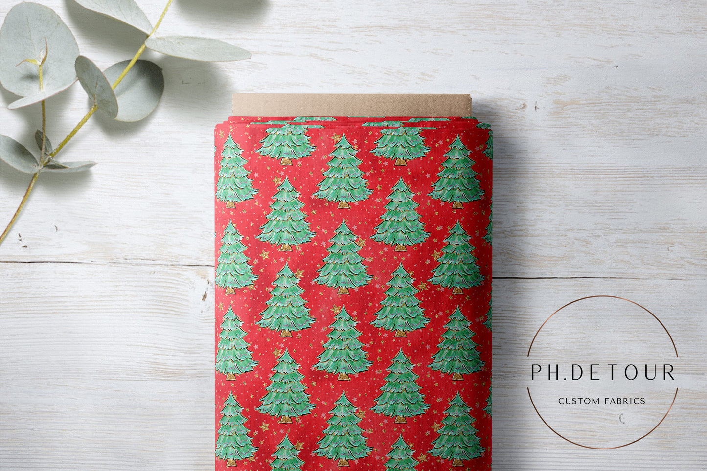 PREORDER - Pine Trees on Red - 0345 - Choose Your Base