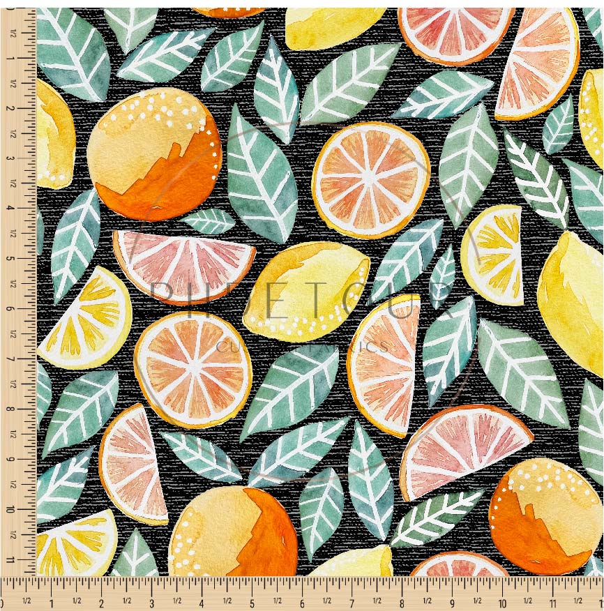 PREORDER - Citrus on Handwoven Texture Black - 0356 - Choose Your Base