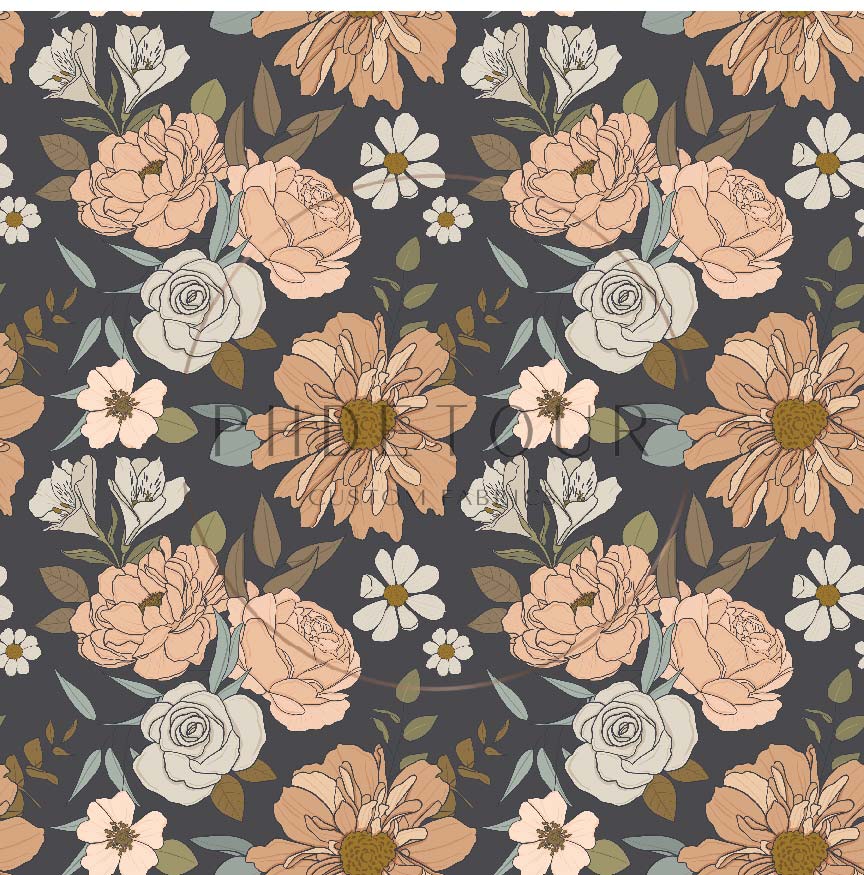 PREORDER - Claire Floral on Charcoal - 0397 - Choose Your Base