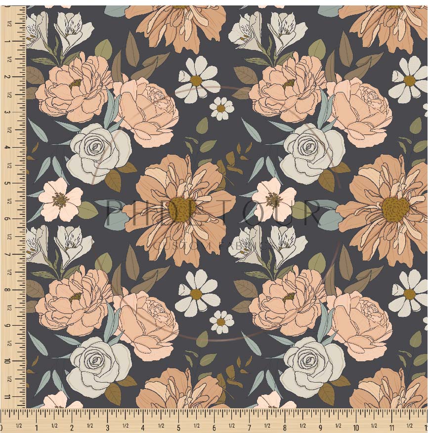 PREORDER - Claire Floral on Charcoal - 0397 - Choose Your Base