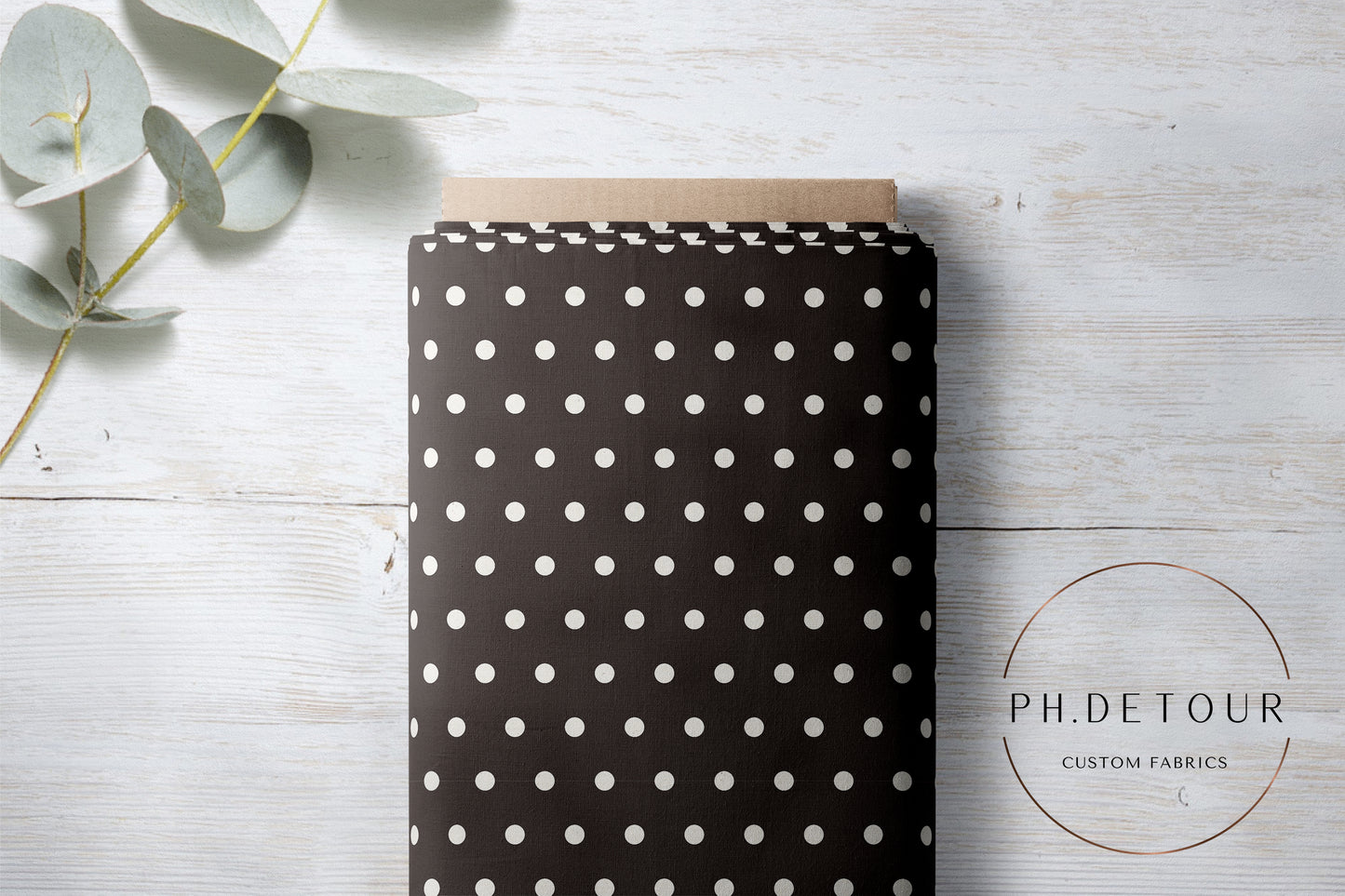PREORDER - Cream Polkadots on Dark Charcoal - 0428 - Choose Your Base