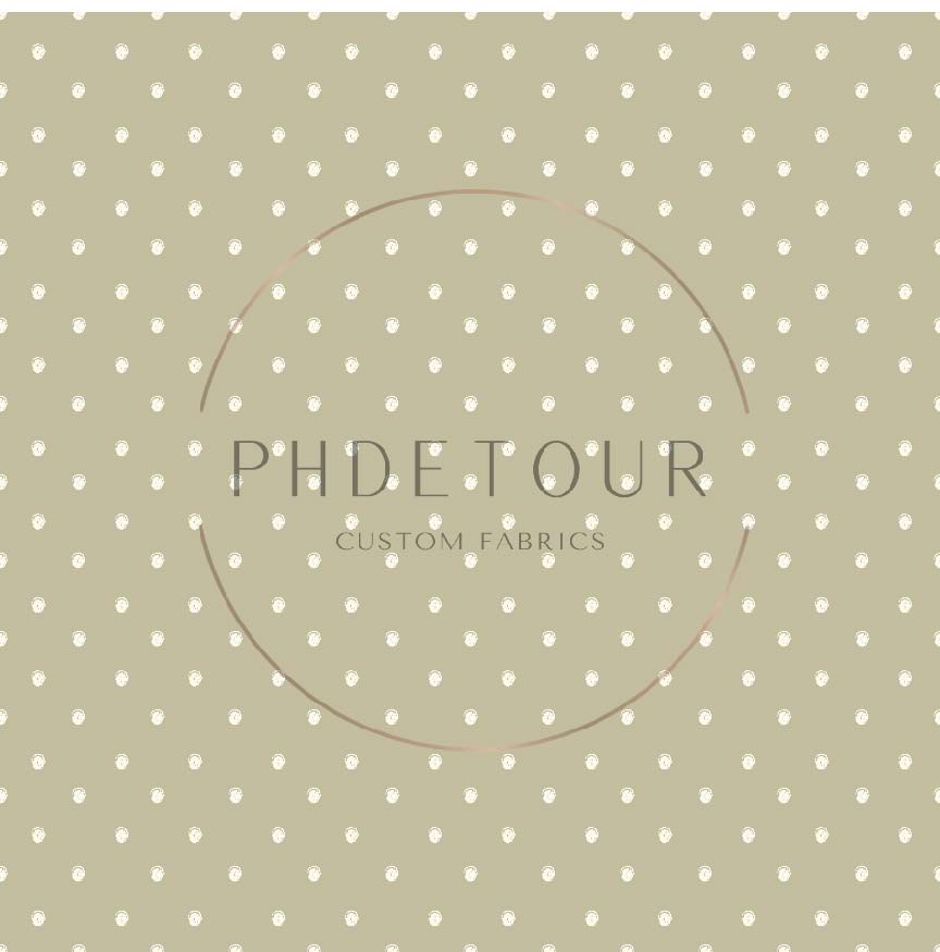 PREORDER - Dainty Cream Dots on Sage - 0437 - Choose Your Base
