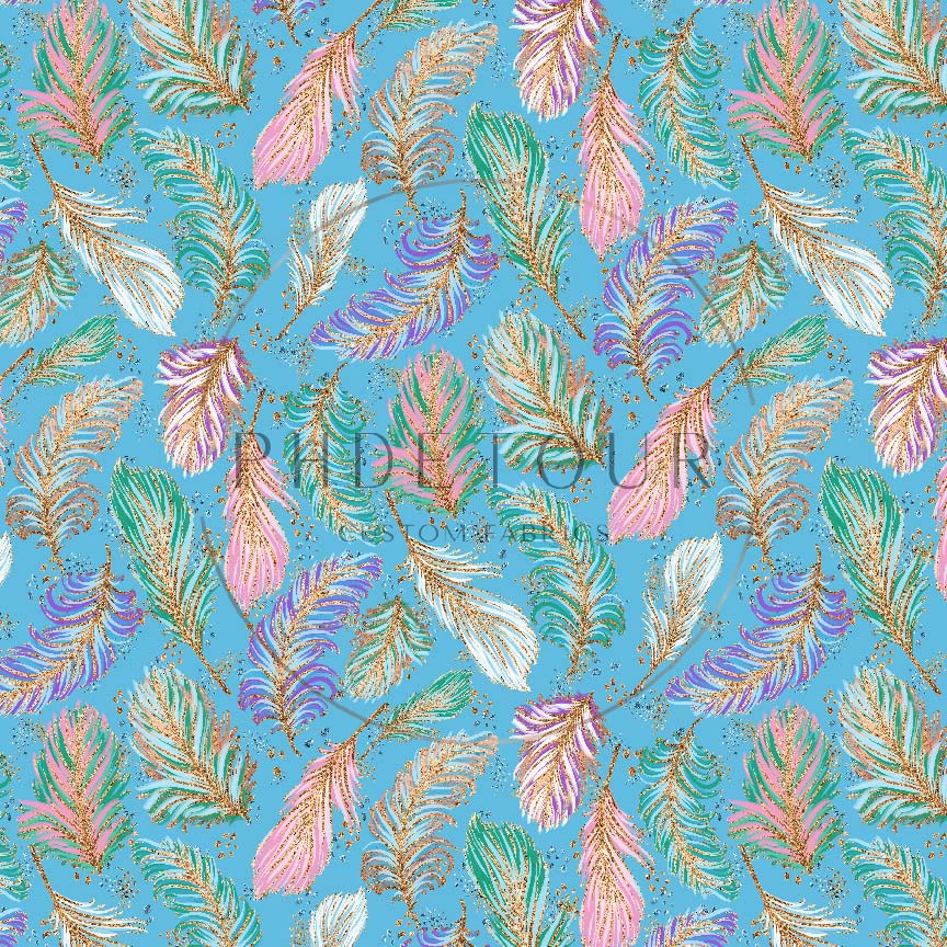 PREORDER - Feathers on Blue - 0522 - Choose Your Base