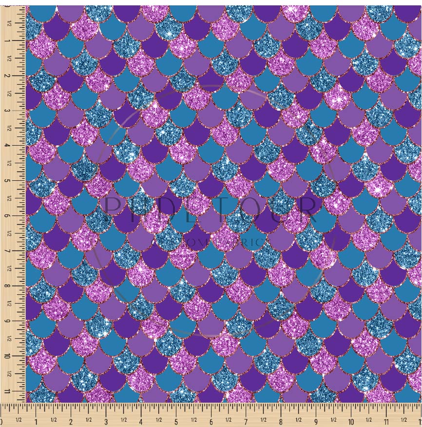 PREORDER - Glitter Mermaid Scales Purple - 0601 - Choose Your Base
