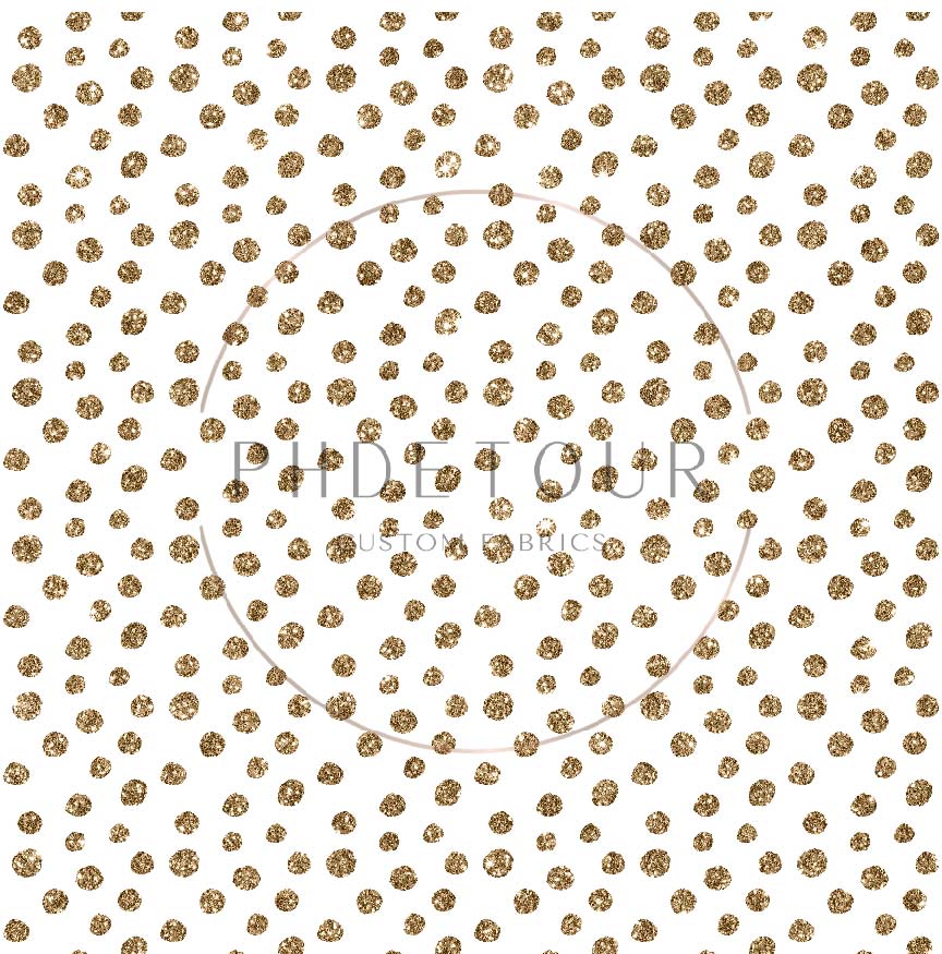 PREORDER - Gold Glitter Polka Dots on White - 0623 - Choose Your Base