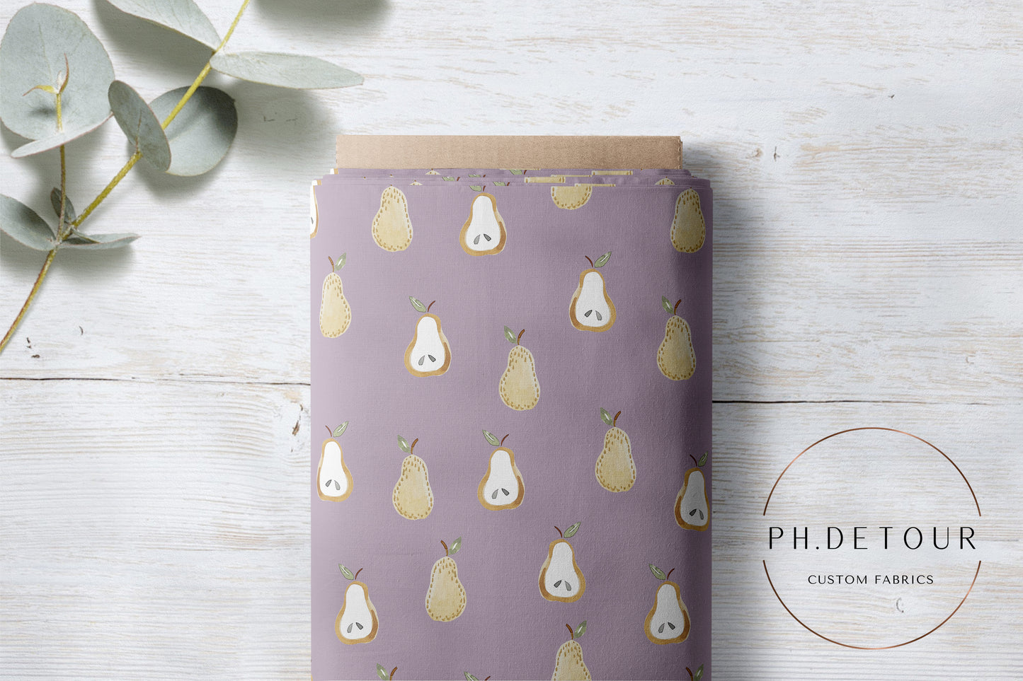 PREORDER - Golden Pears on Grey Violet - 0642 - Choose Your Base