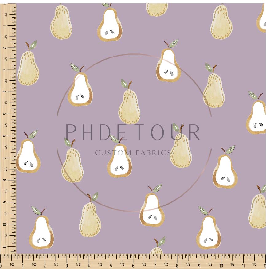 PREORDER - Golden Pears on Grey Violet - 0642 - Choose Your Base