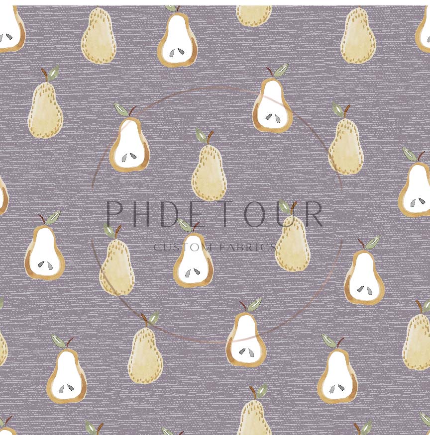 PREORDER - Golden Pears on Handwoven Texture Grey Violet - 0652 - Choose Your Base