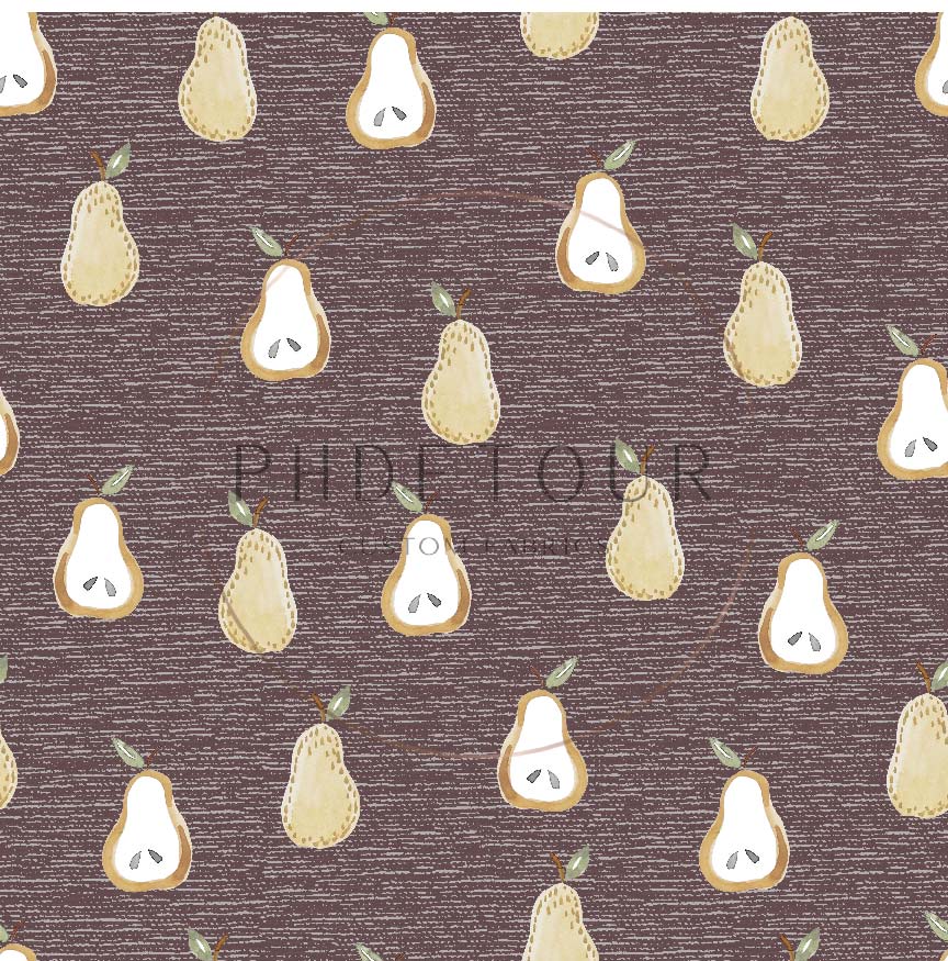 PREORDER - Golden Pears on Handwoven Texture Raisin - 0660 - Choose Your Base