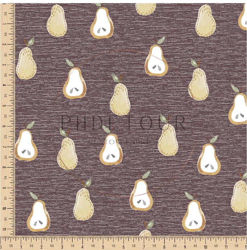 PREORDER - Golden Pears on Handwoven Texture Raisin - 0660 - Choose Your Base
