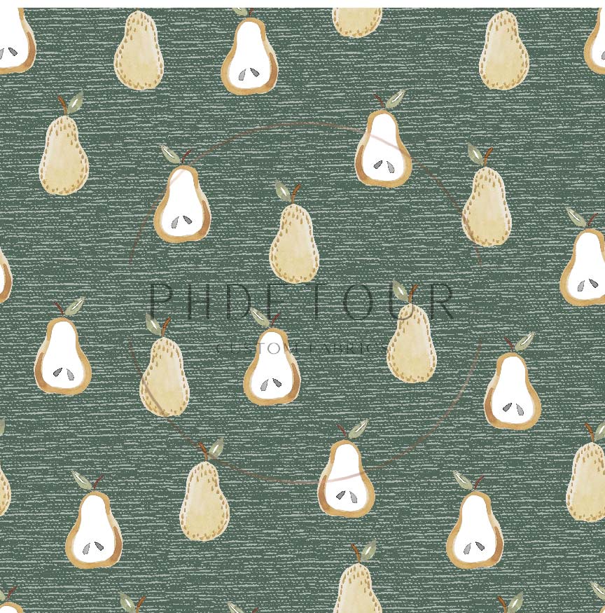 PREORDER - Golden Pears on Handwoven Texture Spruce - 0663 - Choose Your Base