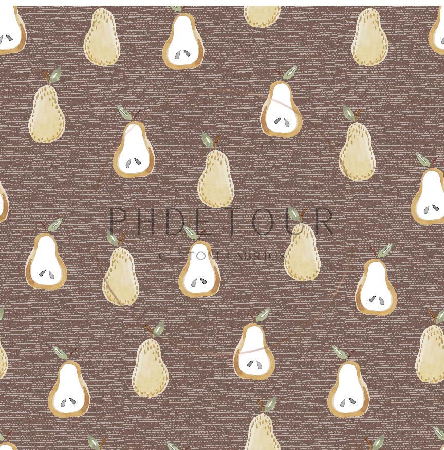 PREORDER - Golden Pears on Handwoven Texture Taupe - 0665 - Choose Your Base