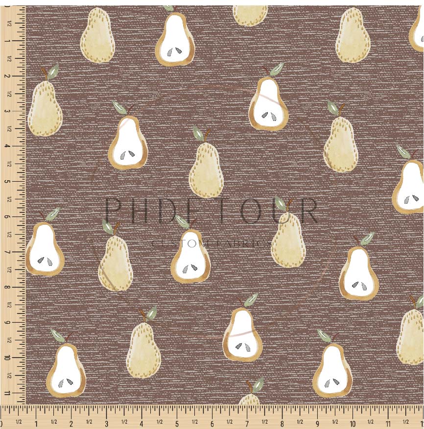 PREORDER - Golden Pears on Handwoven Texture Taupe - 0665 - Choose Your Base