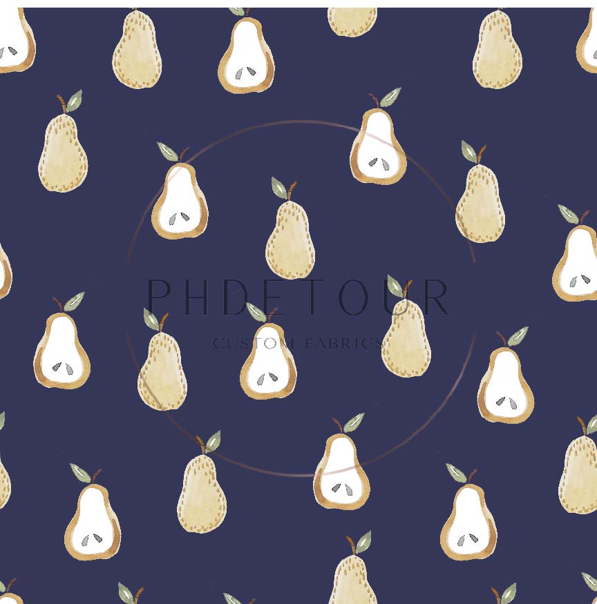 PREORDER - Golden Pears on Navy - 0672 - Choose Your Base