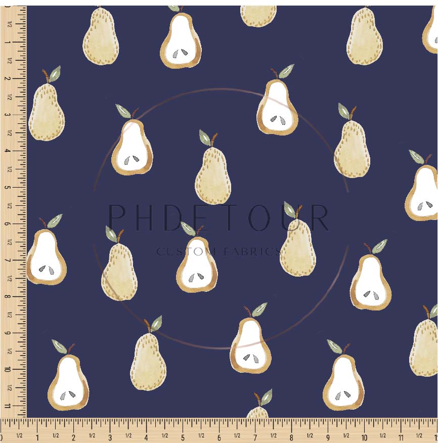 PREORDER - Golden Pears on Navy - 0672 - Choose Your Base