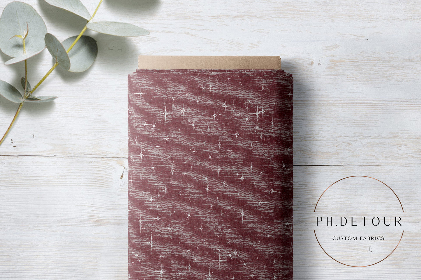 PREORDER - Grunge Stars on Handwoven Texture Mauve - 0726 - Choose Your Base