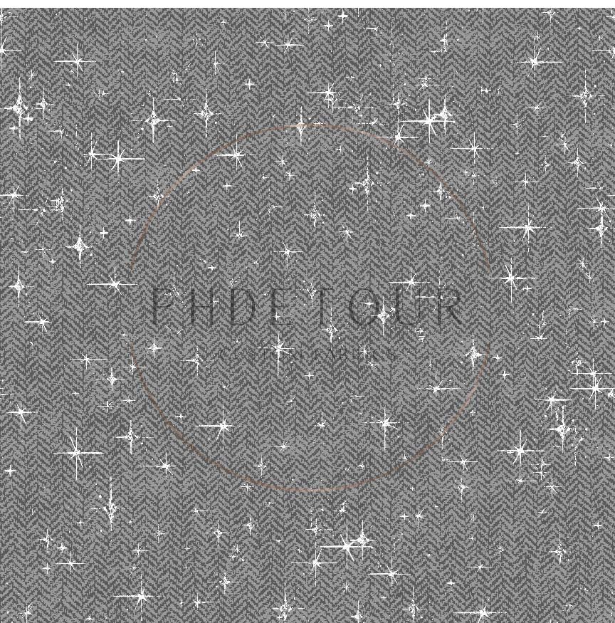 PREORDER - Grunge Stars on Herringbone Texture Charcoal - 0741 - Choose Your Base