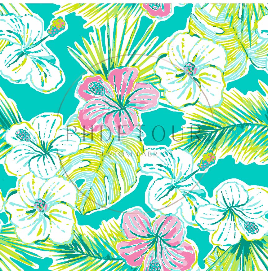 PREORDER - Hibiscus on Aqua - 0894 - Choose Your Base