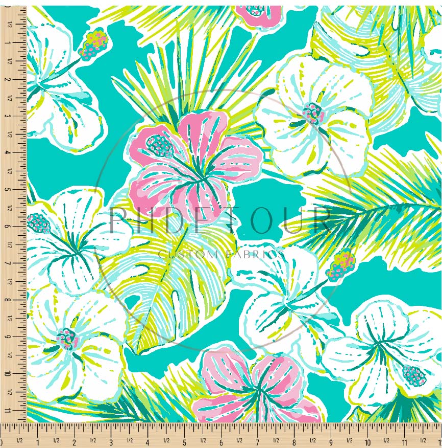 PREORDER - Hibiscus on Aqua - 0894 - Choose Your Base