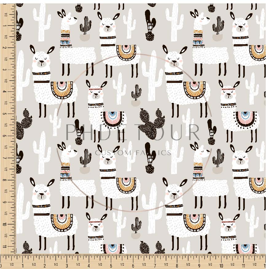 PREORDER - Llamas on Gray - 1030 - Choose Your Base