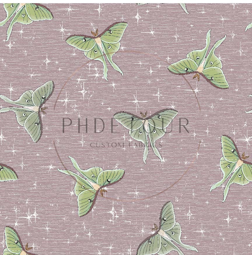 PREORDER - Luna Moths on Handwoven Texture Lotus - 1065 - Choose Your Base