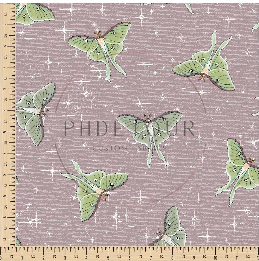 PREORDER - Luna Moths on Handwoven Texture Lotus - 1065 - Choose Your Base
