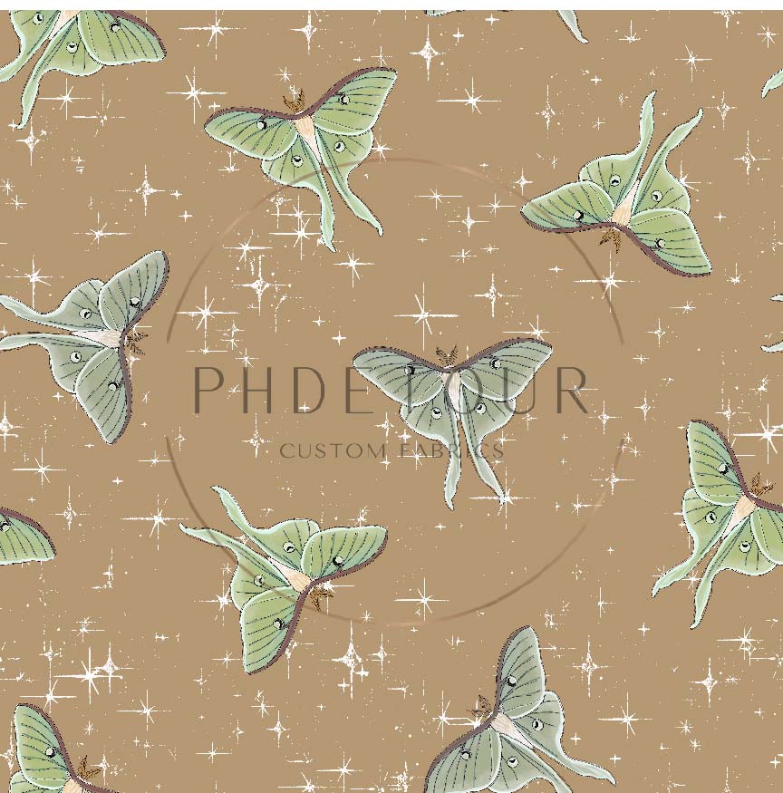 PREORDER - Luna Moths on Khaki - 1095 - Choose Your Base