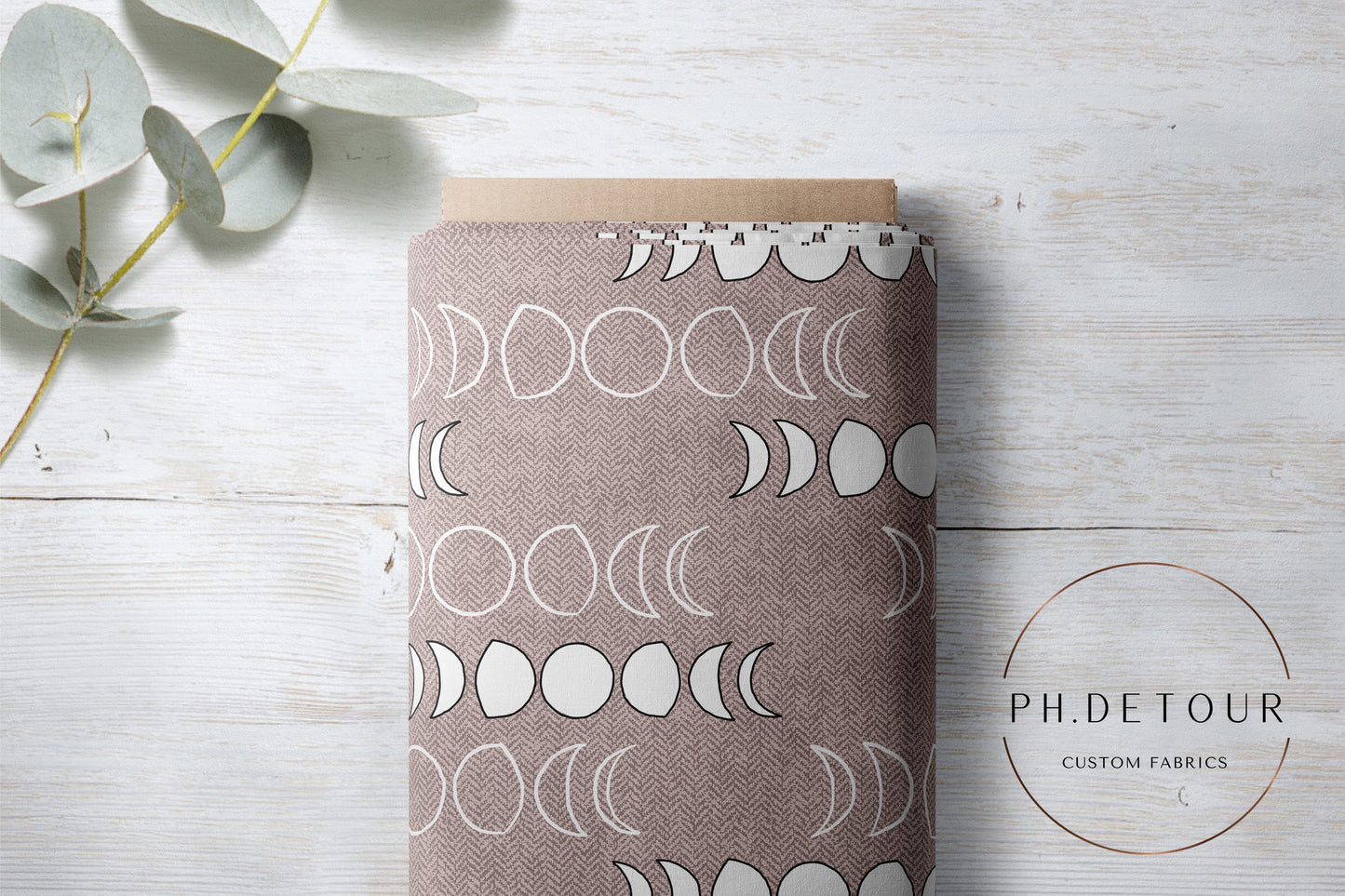 PREORDER - Moons on Herringbone Texture Clay - 1238 - Choose Your Base