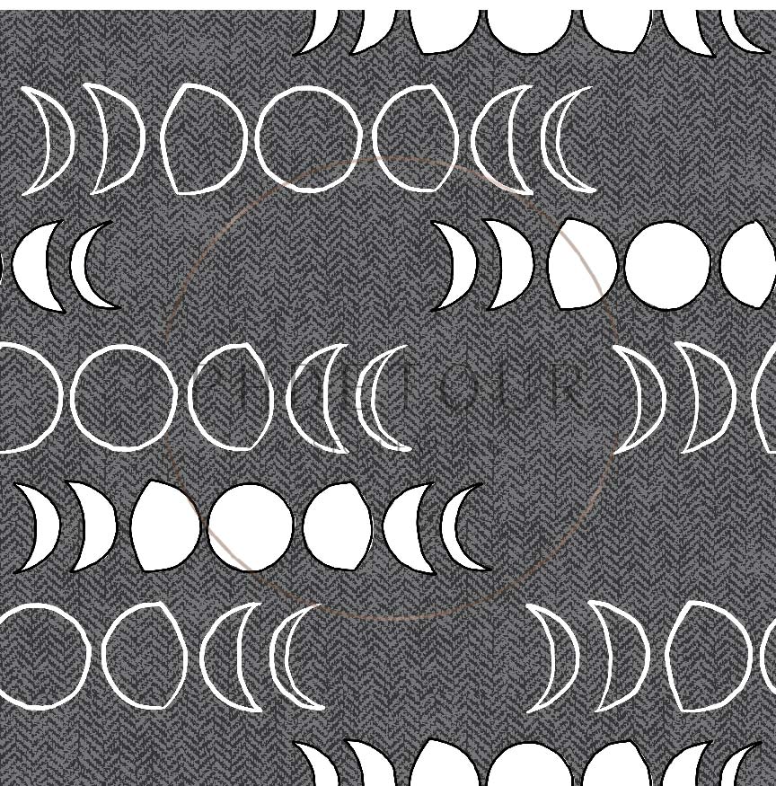 PREORDER - Moons on Herringbone Texture Space - 1257 - Choose Your Base