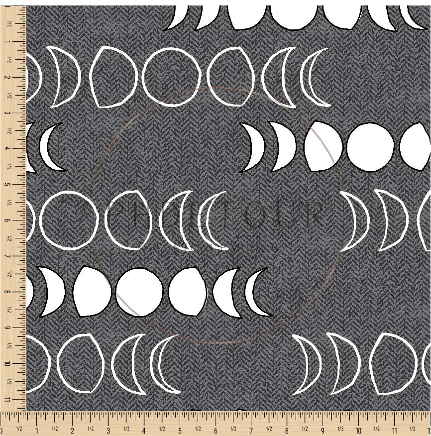 PREORDER - Moons on Herringbone Texture Space - 1257 - Choose Your Base