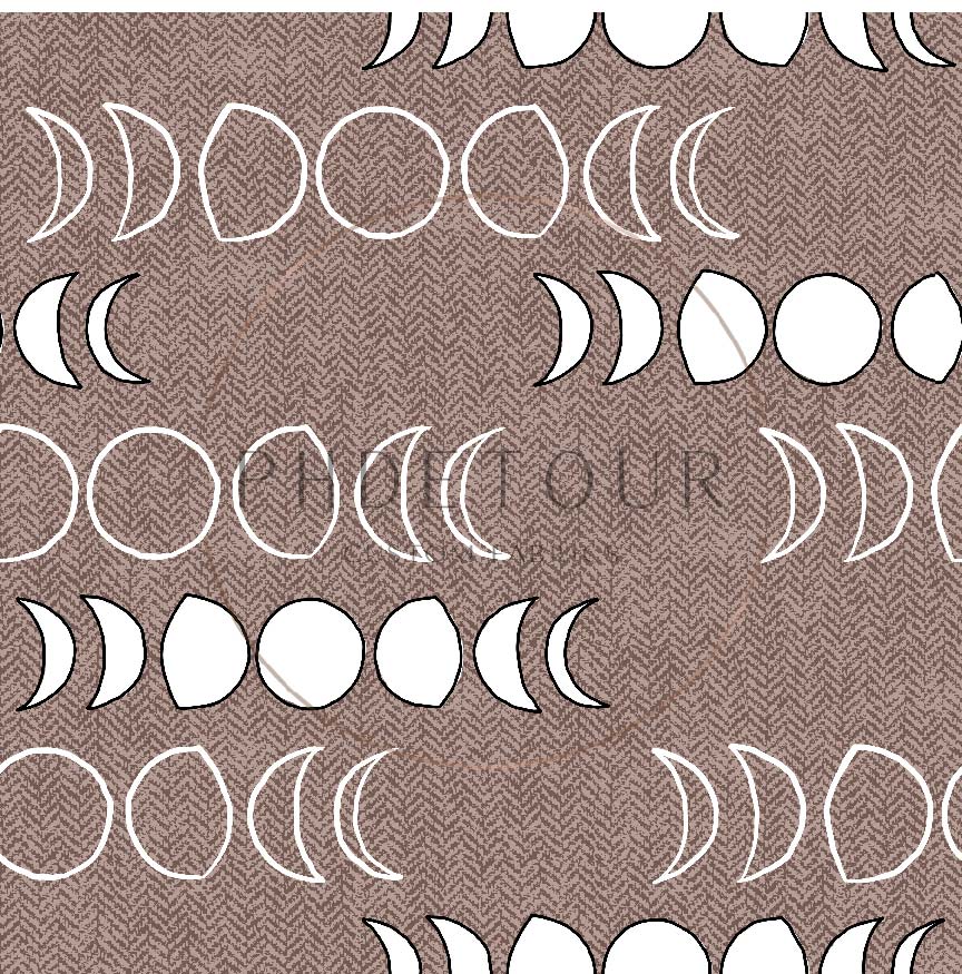 PREORDER - Moons on Herringbone Texture Taupe - 1260 - Choose Your Base