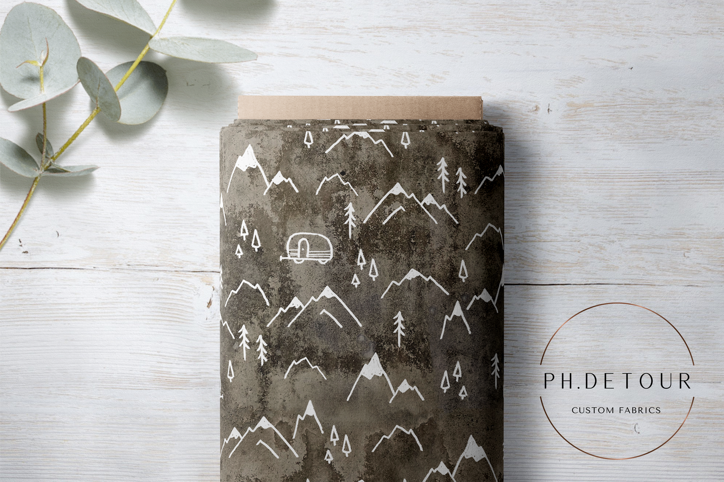 PREORDER - Mountains on Grunge Brown - 1355 - Choose Your Base