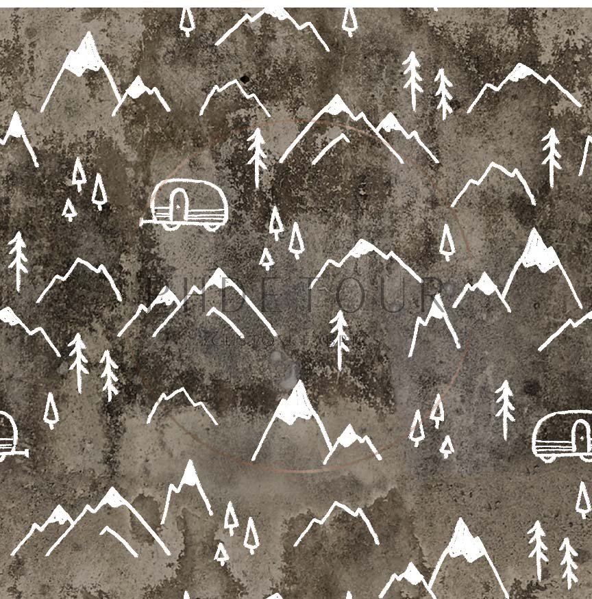 PREORDER - Mountains on Grunge Brown - 1355 - Choose Your Base