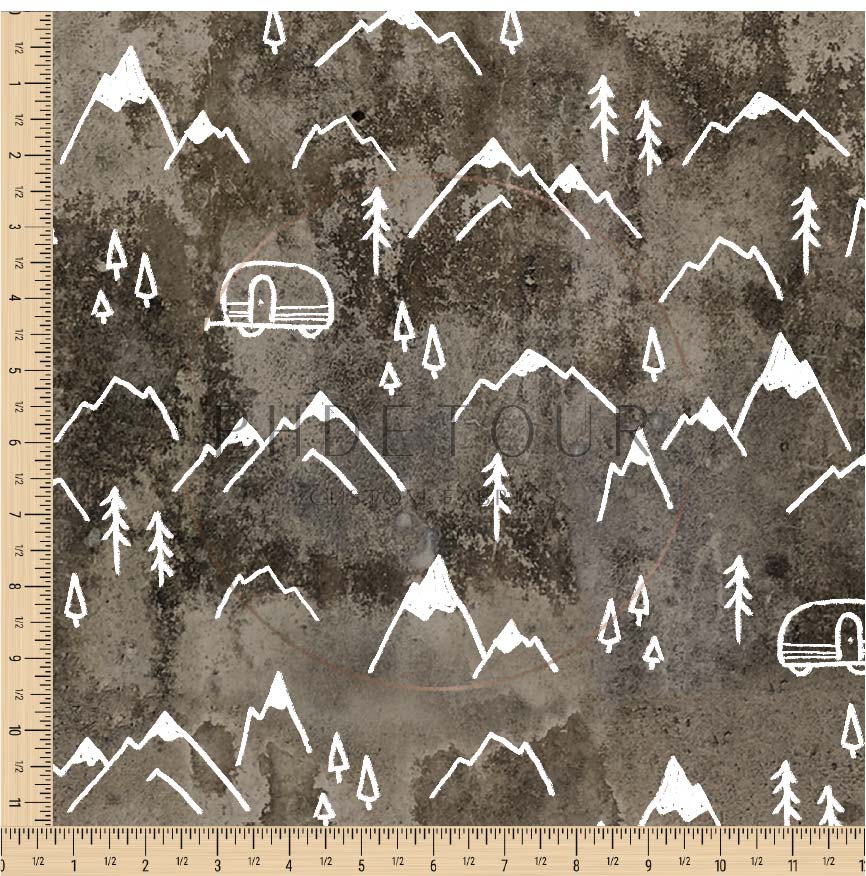 PREORDER - Mountains on Grunge Brown - 1355 - Choose Your Base
